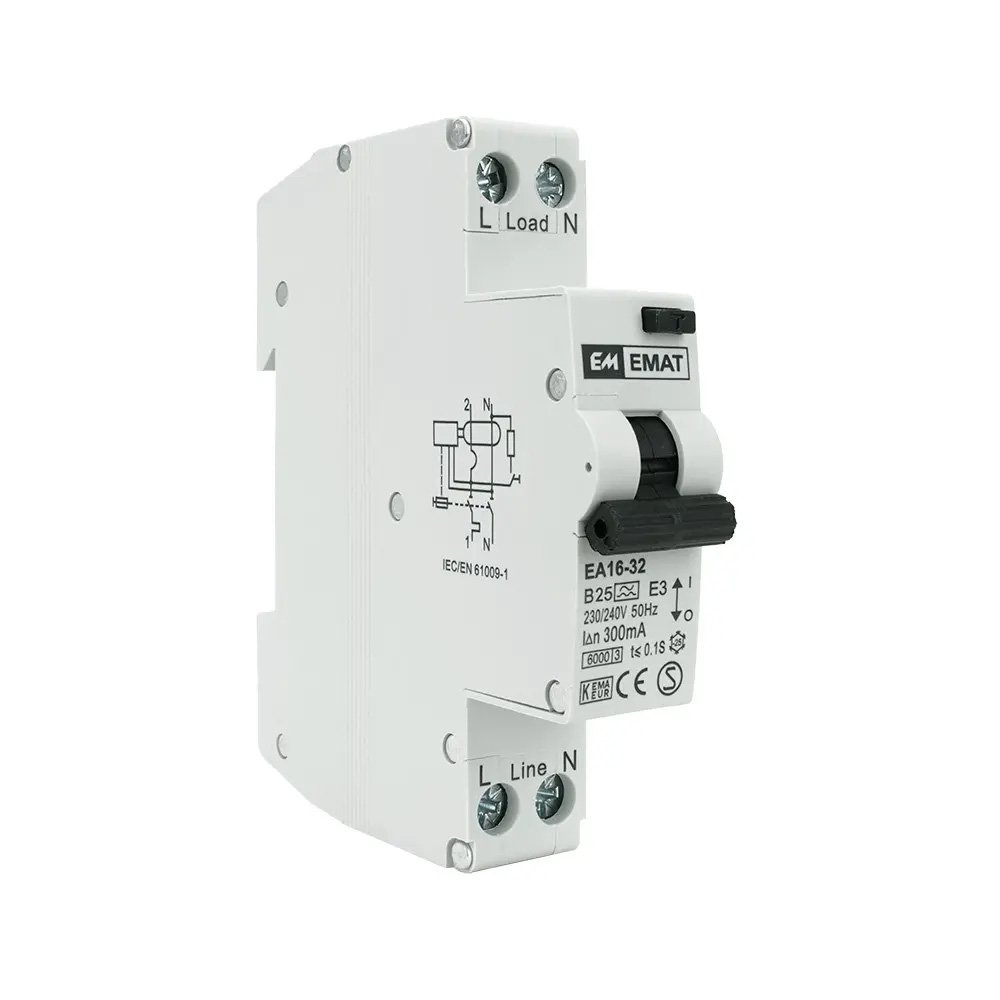 EMAT Disyuntor diferencial EMAT 1 polo+cero 25A B-cart 300mA